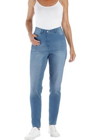 Damen High-waist-Jeans in Karottenform blue-bleached Gr&ouml;&szlig;e 50