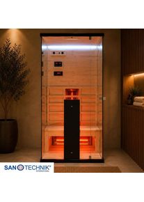 Sanotechnik Infrarotkabine, Schwarz, Holz, Fichte, 80x190x110 cm, Freizeit & Co, Wellness & Gesundheit, Infrarotkabinen
