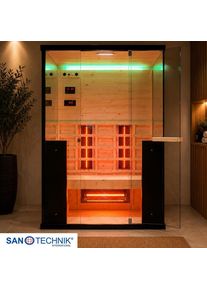 Sanotechnik Infrarotkabine, Schwarz, Holz, Fichte, 125x190x100 cm, Freizeit & Co, Wellness & Gesundheit, Infrarotkabinen