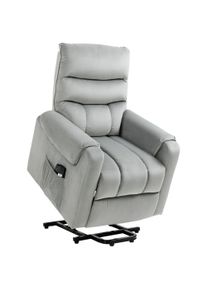 HOMCOM Vibration Massage Rise and Recliner Chair, Electric Power Lift Recliner with Remote Control and Side Pocket, Grey | Aosom Ireland