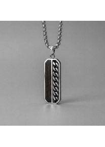 Holzkern Halsband Herrar silver och valn&ouml;t