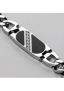 Holzkern Armband Herrar silver och skiffer