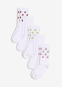 Calzini da tennis con cotone biologico (pacco da 5 paia), Bianco, Taglia 35-38, bonprix