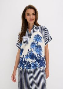 Tunica in misto viscosa fluente, Blu, Taglia 52, bonprix