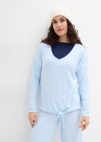 Felpa oversize effetto maglia, Blu, Taglia 54/56 (XL), bonprix