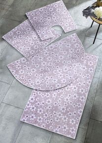 Tappeto da bagno con motivo floreale, Beige, Taglia 1 (tappetino per wc a terra 45x50cm), bonprix