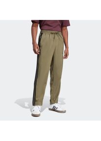 Sporthose adidas Sportswear "ESSENTIALS 3-STREIFEN STANFORD OPEN HEM", Herren, Gr. L, N-Gr, gr&uuml;n (olive strata, schwarz, normal, gr.), Obermaterial: 100% Polyester, Hosen Sporthose, f&uuml;r vielseitige Aktivit&auml;ten, weiches Material, mit Kordelverschluss