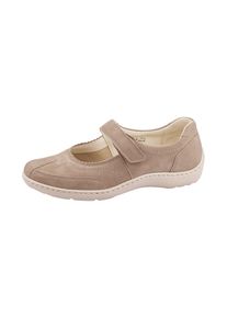 Waldl&auml;ufer Riemchenballerina WALDL&Auml;UFER "HENNI", Damen, Gr. 6 (39), beige (hellbeige), Nubukleder, unifarben, Schuhe Riemchenballerina, Slipper, Bequemschuh, Klettschuh in komfortabler Weite H (=sehr weit)