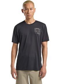 T-Shirt Jack Wolfskin "VONNAN GRAPHIC T M", Herren, Gr. M (50), schwarz (explore, phantom), Obermaterial: 100% Polyester, Shirts T-Shirt
