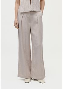 Stoffhose LEGER "Elaina, LeGer by Lena Gercke", Damen, Gr. 34, N-Gr, beige, Web, Obermaterial: 75% Viskose, 25% Nylon, weit lang, Hosen Stoffhose
