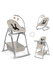 hauck Hochstuhl-Set, Beige, Metall, Kunststoff, Textil, 3-teilig, 56x106x85 cm, EN 71, EN 14988, Essbrett verstellbar, Fu&szlig;st&uuml;tze verstellbar, Sitzfl&auml;che verstellbar, Essbrett abnehmbar, h&ouml;henverstellbar, in Liegefl&auml;che verstellbar, zusammenklappbar, Bezug abnehmbar, Bezug waschbar, 5-Punkt-Gurt, Tablett, Babym&ouml;bel & Kinderm&ouml;bel, Babyzimmer, Hochst&uuml;hle