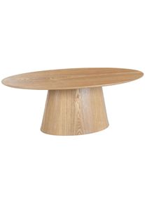 Mid.you Couchtisch, Eichefarben, Holz, Holzwerkstoff, Eiche, furniert, oval, S&auml;ule, 60x40x110 cm, Holzm&ouml;bel, Holztische, Wohnzimmertische Holz, Couchtische Holz