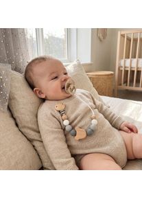 Mittsboy Personalized Pacifier Clip Custom Name Silicone Baby Teether Holder BPA Free Food Grade Wooden Bead Shower Gift