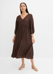 bonprix Maxikleid aus softem Viskose-Mix, braun, Gr.52, Maxikleid mit tiefem V-Ausschnitt aus softem Viskose-Mix
