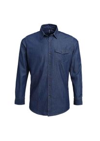 Premier Heren Denim Overhemd met Contraststiksels (Indigo Denim)