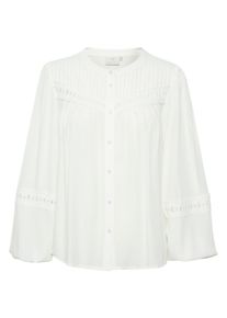 Langarmbluse Kaffe "Langarm-Bluse KAfreya", Damen, Gr. 40, wei&szlig; (chalk), Obermaterial: 100% Viskose CV., Blusen Langarmbluse