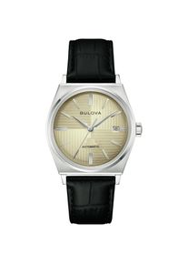 Mechanische Uhr Bulova "Bulova Frank Sinatra", schwarz, beige, Armbanduhren, Damen, Mechanische Uhr, Armbanduhr, Damenuhr, Herrenuhr, Lederarmband, analog, Big Date