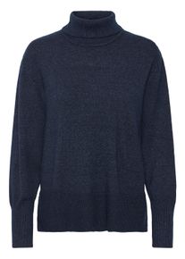 Strickpullover Pulz Jeans "Strickpullover PZSTEFFI", Damen, Gr. M, blau (schwarz sapphire melange), Obermaterial: 50% Viskose CV. 27% Nylon NY. 23% Polyester PES., Pullover Strickpullover
