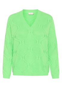 Strickpullover Kaffe "Strickpullover KAcharlie", Damen, Gr. L, gr&uuml;n (spring bouquet), Obermaterial: 60% Baumwolle CO. 40% Polyacryl PAN., Pullover Strickpullover
