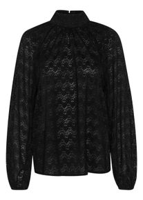 Langarmbluse Kaffe "Langarm-Bluse KAsmilla", Damen, Gr. M, schwarz (schwarz deep), Obermaterial: 90% Polyamid PA. 10% Elasthan EL., Blusen Langarmbluse