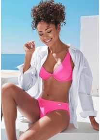 B&uuml;gel-Bikini-Top Venice Beach "Lucky", Damen, Gr. 42, Cup D, pink, Recycling-Polyamid, Strukturmuster, Bikini-Oberteile B&uuml;gel-Bikini-Top, aus gerippter Strukturware