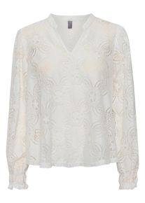 Langarmbluse Culture "Langarm-Bluse CUolu", Damen, Gr. XL, wei&szlig; (spring gardenia), Obermaterial: 70% Polyamid PA. 30% Baumwolle CO., Blusen Langarmbluse