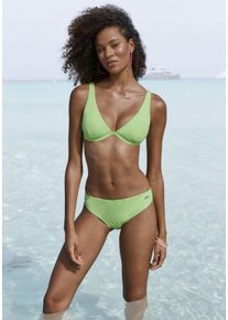 B&uuml;gel-Bikini-Top Venice Beach "Lucky", Damen, Gr. 42, Cup D, gr&uuml;n (lime), Recycling-Polyamid, Strukturmuster, Bikini-Oberteile B&uuml;gel-Bikini-Top, aus gerippter Strukturware