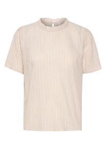 Blusentop Cream "Kurzarm-Bluse KatinkaCR", Damen, Gr. 40, beige (travertine), Obermaterial: 100% Baumwolle CO., Blusen Blusentop