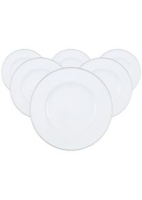 Villeroy & Boch Speiseteller VILLEROY & BOCH "Speiseteller Anmut Platinum No. 1 &oslash; 27,7 cm 6er Set wei&szlig;", wei&szlig;, L:27,7cm, Speiseteller, Speiseteller