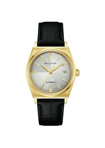 Mechanische Uhr Bulova "Bulova Frank Sinatra", schwarz, wei&szlig;, Armbanduhren, Damen, Mechanische Uhr, Armbanduhr, Damenuhr, Herrenuhr, Lederarmband, analog, Big Date