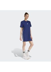 Shirtkleid adidas Sportswear "W 3S T DRE", Damen, Gr. XS, N-Gr, dunkelblau, wei&szlig;, Obermaterial: 93% Baumwolle, 7% Elasthan, Kleider Shirtkleid