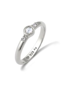 Silberring Elli "Ring Wei&szlig; 925 Sterling Silber, mit Kristallen von Swarovski" Gr. 54, silber, Fingerringe, Damen, 54, Silber 925 (Sterlingsilber), Silberring