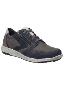 Sneaker Josef Seibel "Enrico 20", Herren, Gr. 44, bunt (asphalt, multi), Leder, Veloursleder, kontrastfarbene Details, Schuhe Sneaker, Freizeitschuh, Komfortschuh, Schn&uuml;rschuh in Weite G (weit)