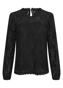 Kurzarmbluse Cream "Kurzarm-Bluse CRKit", Damen, Gr. XL, schwarz (pitch schwarz), Obermaterial: 60% Nylon NY. 40% Baumwolle CO., Blusen Kurzarmbluse