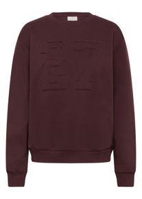 Sweatshirt Kaffe "Sweatshirt KAlea", Damen, Gr. S, braun (fudge), Obermaterial: 85% Baumwolle CO. 15% Polyester PES., Sweatshirts Sweatshirt