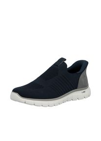 Slipper Rieker "Ready2GO", Herren, Gr. 44, nachtblau, grau, Lederimitat, Textil, unifarben mit Farbeinsatz, Schuhe Slipper, Schlupfschuh, Freizeitslipper, Halbschuh mit gepolsterter Ferse