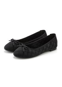 Ballerina Lascana "Slipper, Schl&uuml;pfschuh, Freizeitschuh, Slip-On-Sneaker", Damen, Gr. 44, schwarz, Obermaterial: 100% Lederimitat. Decksohle: 100% Textilmaterial. Futter: 100% Textilmaterial. Laufsohle: 100% Synthetik, unifarben, Basic, Schuhe Ballerina, mit eleganter Schleifenapplikation VEGAN