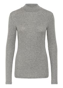 Longtop KAFFE "Langarm-Shirt KAiben", Damen, Gr. S, grau (grau melange), Obermaterial: 77% Modal TENCEL CMD(Lenzing). 19% Wolle mw. 4% Elasthan EL., Tops Longtop
