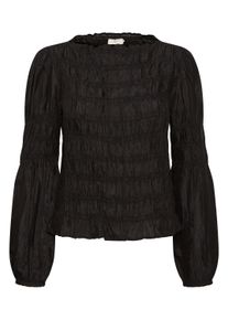 Langarmbluse Cream "Langarm-Bluse CRHenva", Damen, Gr. 38, schwarz (pitch schwarz), Obermaterial: 55% Viskose LENZING ECOVERO CV LenzEcov. 45% Viskose CV., Blusen Langarmbluse