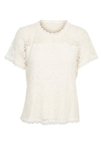 Kurzarmbluse Cream "Kurzarm-Bluse CRKit", Damen, Gr. XS, wei&szlig; (snow wei&szlig;), Obermaterial: 60% Nylon NY. 40% Baumwolle CO., Blusen Kurzarmbluse