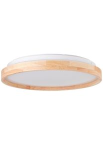 Brilliant Deckenleuchte "Alson", wei&szlig; (holz hell, wei&szlig;), 1, &Oslash; 39,5cm H: 6,5cm, 1 Stk., Leuchten, LED - Nature Style - 2500 Lumen, mit Memory-Funktion - &Oslash; 39cm, Deckenleuchte