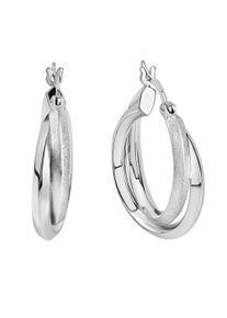 Paar Creolen Firetti "Schmuck Geschenk Silber 925 Ohrschmuck Ohrringe", silberfarben, Ohrringe, Damen, 21mm, Silber 925 (Sterlingsilber), Paar Creolen