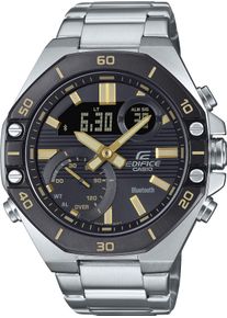 Smartwatch CASIO EDIFICE "ECB-10DB", silber (edelstahlfarben, edelstahlfarben), Smartwatches, Herren, Smartwatch, Armbanduhr, Herrenuhr, Edelstahlarmband, Bluetooth,bis 10 bar wasserd.