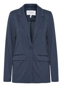Blusenblazer B.Young "Blazer BYRIZETTA", Damen, Gr. 42, blau (copenhagen night mix), Obermaterial: 73% Polyester PES. 23% Viskose CV. 4% Elasthan EL., Blazer Blusenblazer