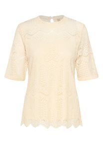 Kurzarmbluse Culture "Kurzarm-Bluse CUulia", Damen, Gr. M, wei&szlig; (spring gardenia), Obermaterial: 60% Baumwolle CO. 40% Polyamid PA., Blusen Kurzarmbluse