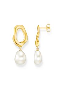 Paar Ohrstecker Thomas Sabo "Natural Beauty Ohrringe mit Perlen Bold Elegance", gold (gelbgoldfarben, wei&szlig;), Ohrringe, Damen, Perlen Silber 925 (recycelt), Perlen, Silber 925 (recycelt), Paar Ohrstecker, mit S&uuml;&szlig;wasserzuchtperle