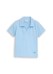 Poloshirt Tom Tailor, Jungen, Gr. 92/98, blau (light cloudy), Web, Obermaterial: 100% Baumwolle, unifarben, normal h&uuml;ftbedeckend, V-Ausschnitt, abgesteppte Kante, Shirts Poloshirt, Sommershirt f&uuml;r Boys