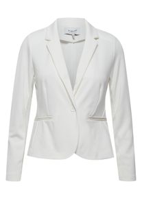 Blusenblazer B.Young "Blazer RIZETTA", Damen, Gr. 38, blau (cloud dancer), Obermaterial: 74% Polyester PES. 22% Viskose CV. 4% Elasthan EL., Blazer Blusenblazer