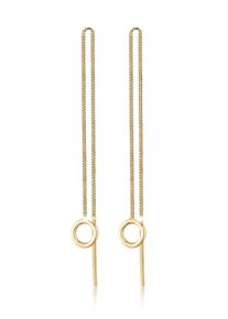 Paar Ohrh&auml;nger Elli "Ohrringe Durchzieher Basic Kreis H&auml;nger 925 Silber", gold, Ohrringe, Damen, Silber 925 (Sterlingsilber), Paar Ohrh&auml;nger