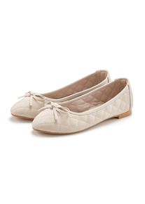 Ballerina Lascana "Slipper, Schl&uuml;pfschuh, Freizeitschuh, Slip-On-Sneaker", Damen, Gr. 44, beige, Obermaterial: 100% Lederimitat. Decksohle: 100% Textilmaterial. Futter: 100% Textilmaterial. Laufsohle: 100% Synthetik, unifarben, Basic, Schuhe Ballerina, mit eleganter Schleifenapplikation VEGAN